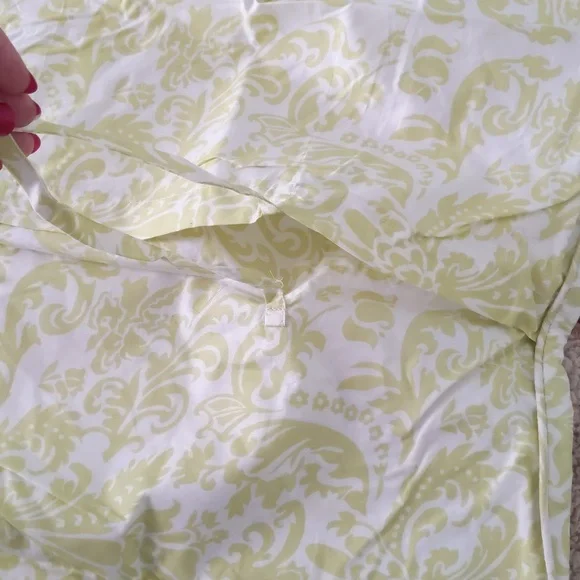 New Pine Cone Hill pillowsham euro size 25 x 25 in cotton green and white - Picture 3 of 3